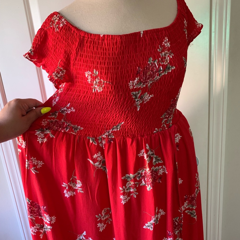 Red maxi boho floral dress - Picture 8 of 8